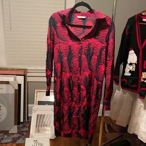 Tucker silk dress- Large